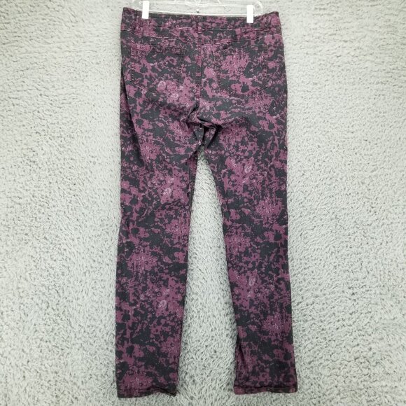 CAbi Jeans Womens 10 Twilight Purple Splatter Stretch Skinny Mid Rise Style 169 - Picture 8 of 11